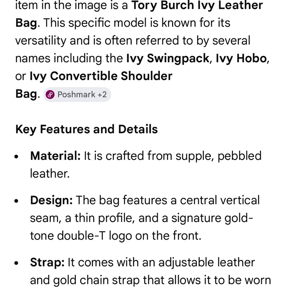 Tory Burch Ivy Tan Leather convertible Shoulder Bag - Picture 13 of 13